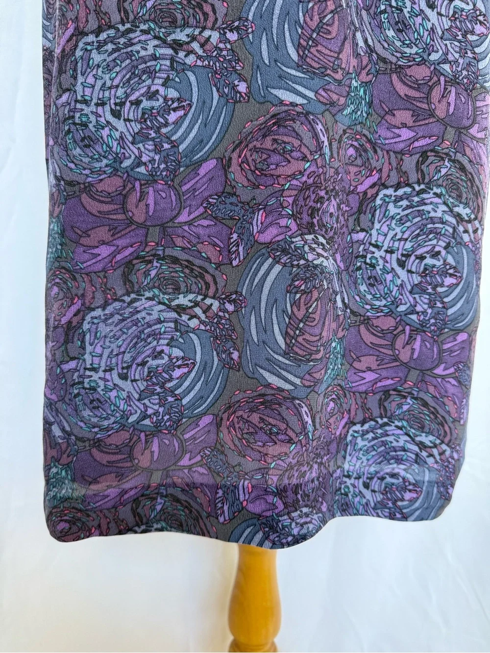 LIBERTY ART / LONDON 💯 Silk VTG Midi Boatneck Twist Detail Floral Dress - Picture 5 of 15